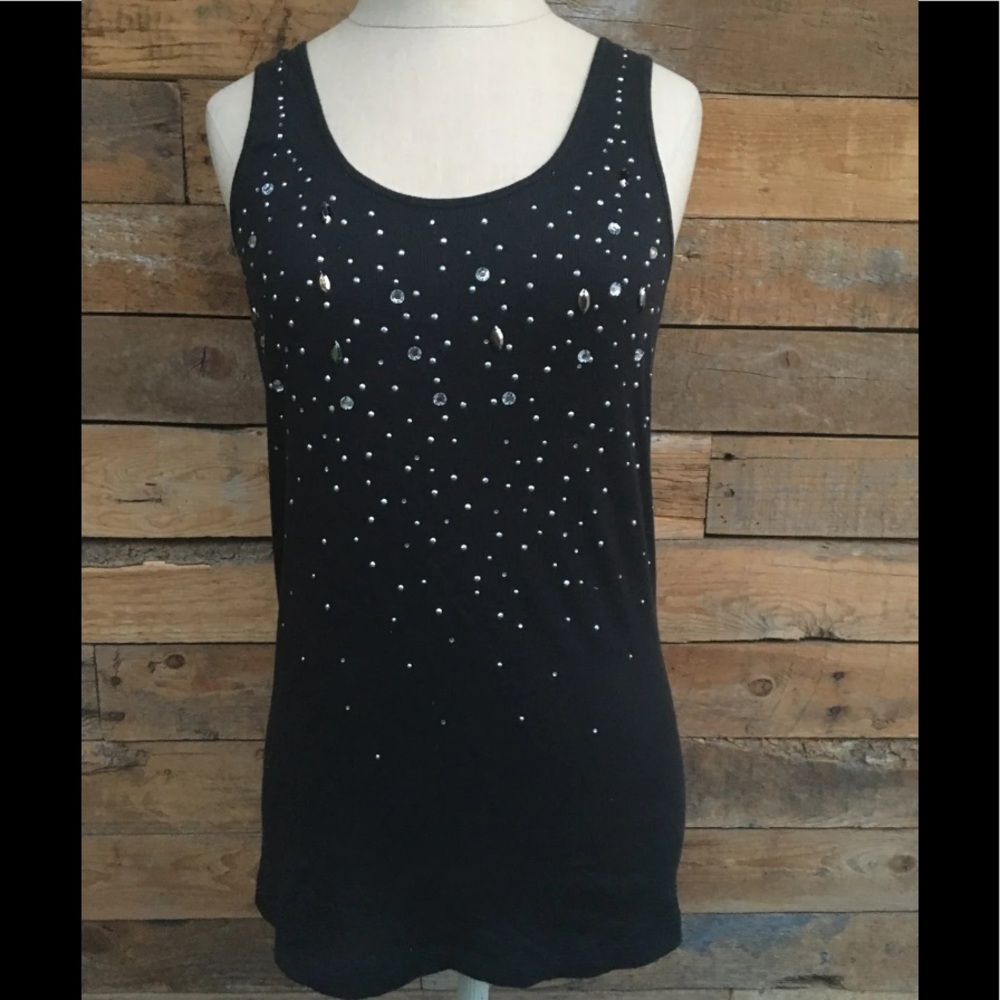 Black Beaded Tank Top
